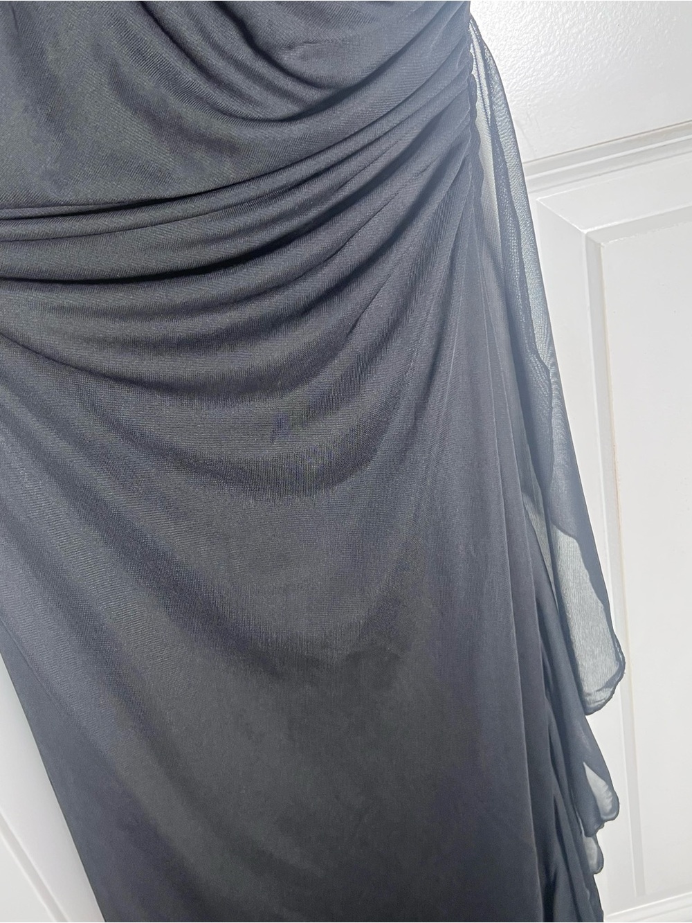 City Triangles vintage Strapless Black Draped Asymmetrical Cocktail Dress - Picture 6 of 8